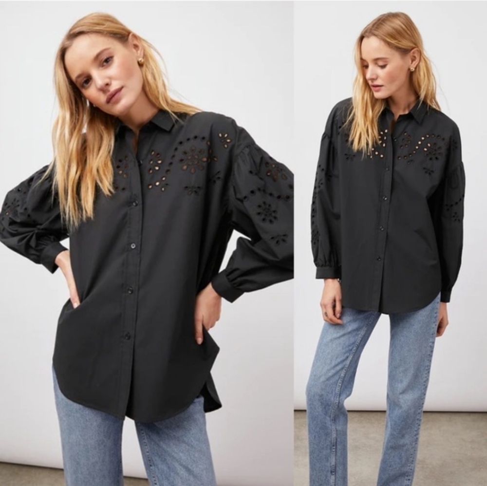 Rails | Alister Eyelet Embroidery Shirt In‎ Black